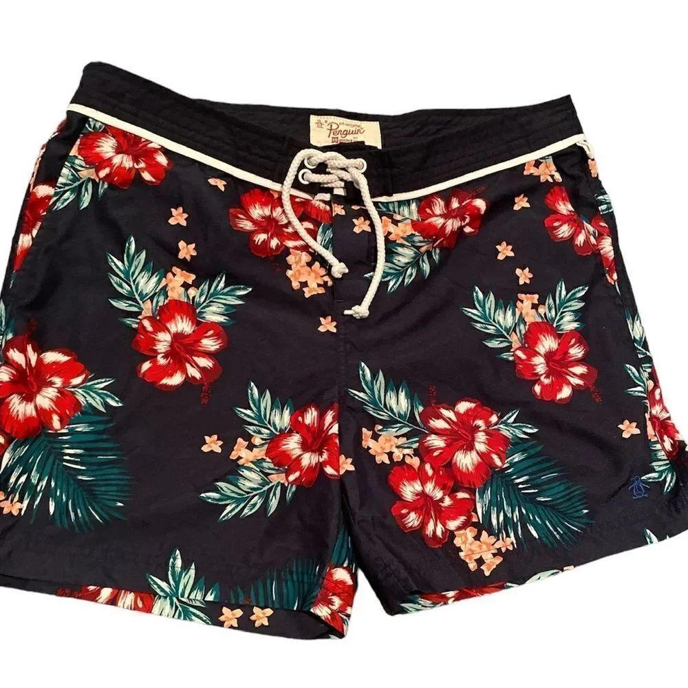 Penguin Hawaiian Men’s Swim Trunks Size 34